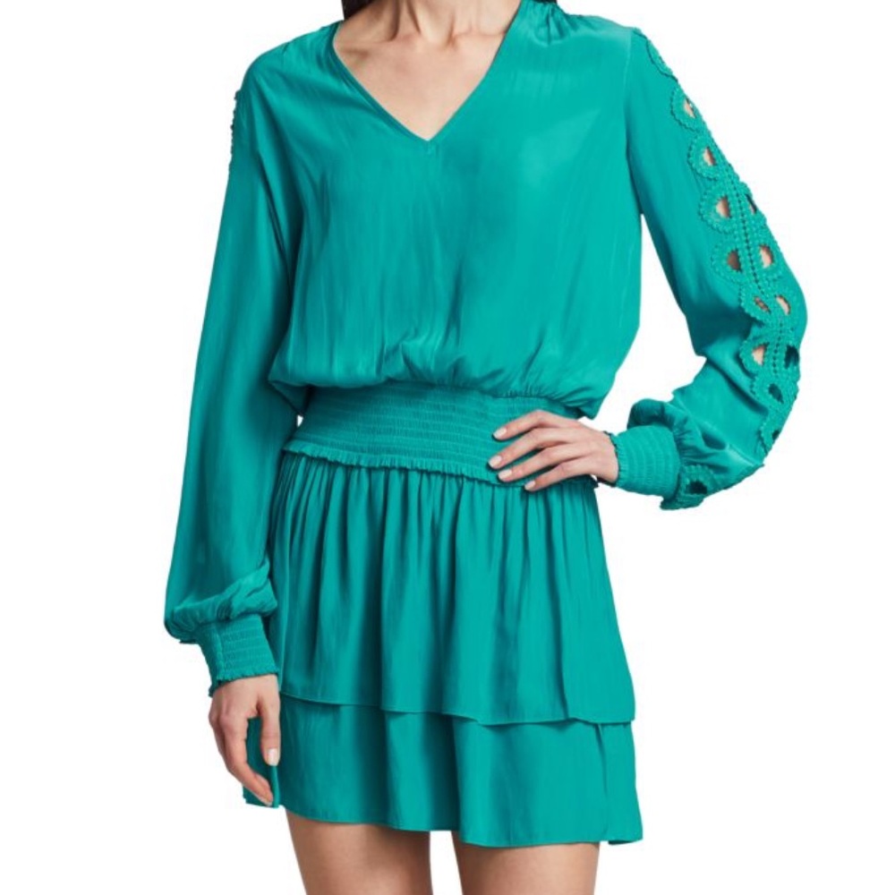 Ramy Brook Teal Long Sleeve Dress